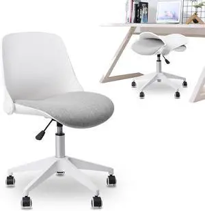 CLATINA Office Foldable Desk Chair with Wheels Adjustable Swivel Rolling Task Chair for Home Offiice Computer 1 Pack