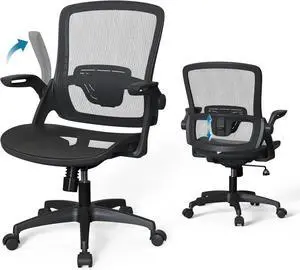 Mesh Ergonomic Swivel Home Office Computer Desk Chair with Lumbar Support Height Adjustable Flip Up Arms Wheels for Adult Mesh Ergonomic Swivel Home Office Computer Desk Chair with Lumbar Support Height Adjustable Flip Up Arms Wheels for Adult
