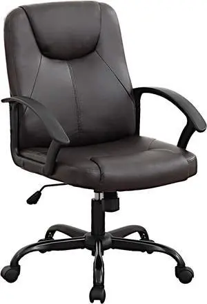 Home Office Chair Ergonomic Desk Chair Leather Computer Chair with Lumbar Support Executive Swivel Chair Rolling Adjustable Task Chair for Men(Brown)