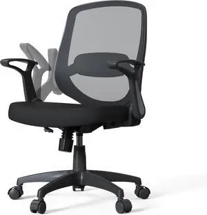 Swviel Mesh Home Office Chair Adjustbale Height with Flip Up Arms and Lumbar Support for Adult and Child