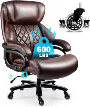 800lbs Executive Chairs, Lazy boy Office Chairs with Adjustable Lumbar Support, Office Chair for Heavy People, Heavy Duty Office Chair with Quiet Rubber Wheel and Extra Wide seat