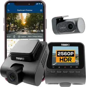 S650 Dash Cam Front & Rear, HDR 2560x1440P + 1080P, 60FPS/30FPS, ADAS Safety Alerts, Voice Control, Built-in GPS & Wi-Fi, Super Capacitor, Parking Surveillance