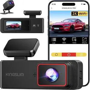 Wireless Dash Cam Front and Rear 2K, WiFi APP Dash Camera for Cars with 1.5'' Screen, Mini Dashcam Front and Back Support G-Sensor/Time Lapse 2 Kinds Parking Monitor