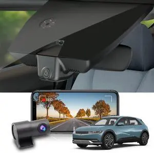 Fitcamx Dual 4K+Rear 1080P Dash Cam Adapts for Hyundai IONIQ 5 2022-2024 (6 Vents) SE Standard Range SEL Limited, OEM Look, WiFi & APP, 2 Way HD Video, Loop Recording G-Sensor, Easy to Set, 128GB Card