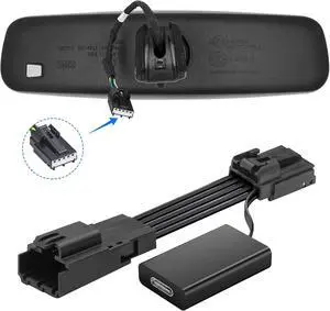 Dashcam Power Adapter Custom for Ford 5 Pin (Model B) for Mustang Mache Explorer Edge Expedition & More, Connect Auto-Dimming Connector(Hidden)