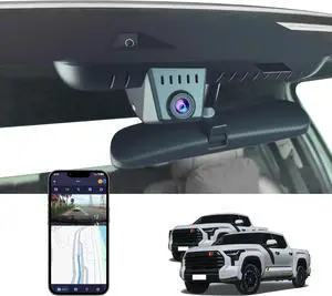 4K Dash Cam for 2022-2026 Toyota Tundra & Sequoia 2023-2026 Limited SR SR5 TRD Pro Limited Platinum (Gen3), OEM Style, WiFi & APP, Loop Recording, G-Sensor, Plug & Play, 64GB