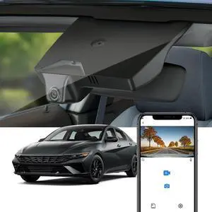 Fitcamx 4K Dash Cam Suitable for Hyundai Elantra 2021-2025 (Part No#AA000) SE SEL Limited N Line Blue Manual, OEM Look, UHD 2160P Video, WiFi & APP, Loop Recording G-Sensor, Plug&Play, 64GB Card