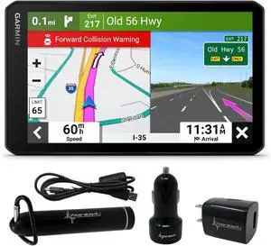 Garmin RV Cam 795, Large, Easy-to-Read 7'' GPS RV Navigator, Built-in Dash Cam, Automatic Incident Detection, Custom RV Routing with Wearable4U Power Pack Bundle, (010-02728-00)