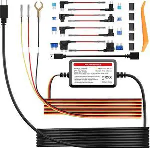 PRUVEEO Smart Acc Hardwire Kit, 12V- 30V to 5V 2A/3A, Intelligent and Adjustable Low Voltage Protection for Dash Cam, HWK-08