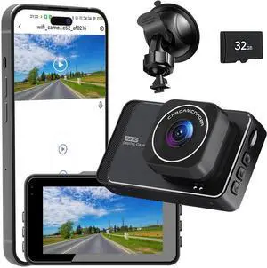 Wireless Car Dash Cam Front - 1080P FHD 170° Wide Angle Dash Camera with Super Night Vision, WDR/HDR, Built-in Wi-Fi & App, G-Sensor, Loop Recording + Free 32GB SD Card Wireless Car Dash Cam Front - 1080P FHD 170° Wide Angle Dash Camera with Super Night Vision, WDR/HDR, Built-in Wi-Fi & App, G-Sensor, Loop Recording + Free 32GB SD Card