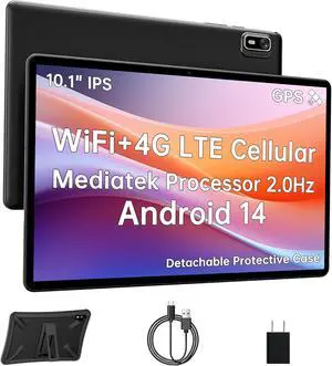 HAOVM Android 14 Tablet 10.1 Inch,4G SIM Unlocked, Quad-Core CPU 2.0GHz,3GB+32GB, TF Expandable, IPS Display, 5G WiFi, Bluetooth 5.0,5MP+8MP Dual Cameras,5000mAh, GPS, Google Kids SpaceBlack case HAOVM Android 14 Tablet 10.1 Inch,4G SIM Unlocked, Quad-Core CPU 2.0GHz,3GB+32GB, TF Expandable, IPS Display, 5G WiFi, Bluetooth 5.0,5MP+8MP Dual Cameras,5000mAh, GPS, Google Kids SpaceBlack case