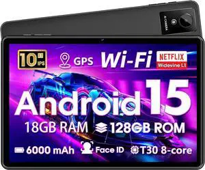 10 Inch Tablet, Android Tablet 10 Inch, Android 15 Tablet with 18GB RAM 128GB ROM, 1TB Expandable, Widevine L1, Octa-Core Processor, WiFi 5, 6000mAh Battery, T30 CPU, Dual Camera (5MP+8MP), Black 10 Inch Tablet, Android Tablet 10 Inch, Android 15 Tablet with 18GB RAM 128GB ROM, 1TB Expandable, Widevine L1, Octa-Core Processor, WiFi 5, 6000mAh Battery, T30 CPU, Dual Camera (5MP+8MP), Black