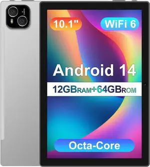 Tablet 10 inch Android Tablet with Octa Core Processor 12GB RAM 128GB ROM 1TB Expandable 1280x800 IPS Touchscreen, 6000mAh Battery, WiFi 6, BT 5.4, Dual Camera (Sliver) Tablet 10 inch Android Tablet with Octa Core Processor 12GB RAM 128GB ROM 1TB Expandable 1280x800 IPS Touchscreen, 6000mAh Battery, WiFi 6, BT 5.4, Dual Camera (Sliver)