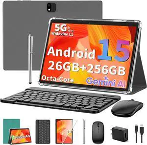 Android Tablet with Keyboard, Android 15 Tablet 10 inch, 26GB+256GB+2TB Expand, 2-in-1 Tablets with 8-Core, 5G WiFi, 8000mAh, BT5.0, GMS, GPS, Gemini AI, Tablets PC with Mouse, Case, Stylus(Green) Android Tablet with Keyboard, Android 15 Tablet 10 inch, 26GB+256GB+2TB Expand, 2-in-1 Tablets with 8-Core, 5G WiFi, 8000mAh, BT5.0, GMS, GPS, Gemini AI, Tablets PC with Mouse, Case, Stylus(Green)