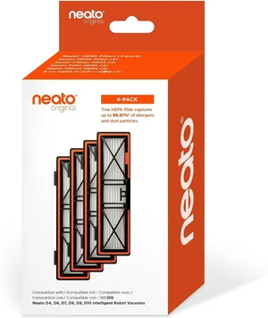 Neato Robotics Original Replacement Parts- True HEPA Filters (4-pack), developed for D10, also compatible with D9, D8, D7, D6, D4 Robot Vacuums. Max Performance. Neato Robotics Original Replacement Parts- True HEPA Filters (4-pack), developed for D10, also compatible with D9, D8, D7, D6, D4 Robot Vacuums. Max Performance.