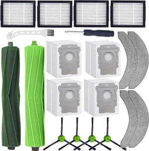 Replacement Parts Compatible with Roomba Combo j9+,Combo j7+/Plus Robot Vacuum Cleaner,1 Set of Multi-Surface Rubber Brush+4 Mopping Pads + 4 HEPA Filters &4 Side Brushes &4 Dust Bags Replacement Parts Compatible with Roomba Combo j9+,Combo j7+/Plus Robot Vacuum Cleaner,1 Set of Multi-Surface Rubber Brush+4 Mopping Pads + 4 HEPA Filters &4 Side Brushes &4 Dust Bags