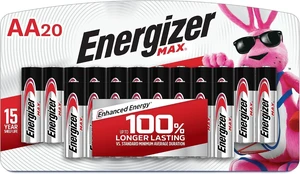 Energizer MAX AA Batteries (20 Pack), Double A Alkaline Batteries Energizer MAX AA Batteries (20 Pack), Double A Alkaline Batteries