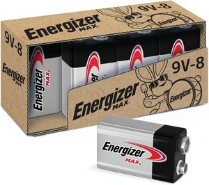 Energizer MAX 9V Batteries (8 Pack), 9 Volt Alkaline Batteries Energizer MAX 9V Batteries (8 Pack), 9 Volt Alkaline Batteries