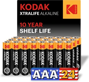 KODAK AAA Alkaline Batteries (24 Pack) Triple A Battery, LR03, 1.5V KODAK AAA Alkaline Batteries (24 Pack) Triple A Battery, LR03, 1.5V