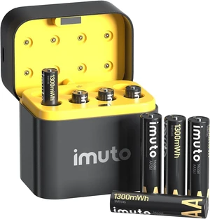 imuto AAA Lithium Rechargeable Batteries Fast Charger 8 Pack 1.5V 1300mWh imuto AAA Lithium Rechargeable Batteries Fast Charger 8 Pack 1.5V 1300mWh