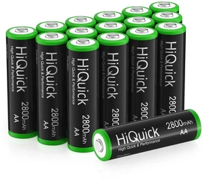HiQuick AA Rechargeable Batteries 2800mAh - High Capacity Performance 16 Pcs Rechargeable AA Battery