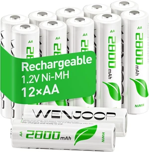 Rechargeable AA Batteries, 2800mAh High Capacity Double A Batteries 12Pack NiMH AA Rechargeable Batteries for Household, Toys & Gaming Controllers - Long Battery Life 1.2V Low Self Discharge Rechargeable AA Batteries, 2800mAh High Capacity Double A Batteries 12Pack NiMH AA Rechargeable Batteries for Household, Toys & Gaming Controllers - Long Battery Life 1.2V Low Self Discharge