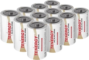 Tenergy 1.5V D Alkaline LR20 Battery, High Performance D Non-Rechargeable Batteries for Clocks, Remotes, Toys & Electronic Devices, Replacement D Cell Batteries, 12 Pack Tenergy 1.5V D Alkaline LR20 Battery, High Performance D Non-Rechargeable Batteries for Clocks, Remotes, Toys & Electronic Devices, Replacement D Cell Batteries, 12 Pack