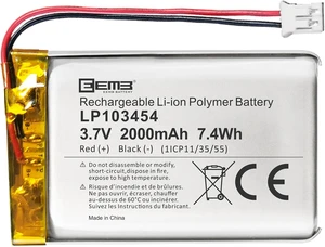 EEMB 3.7V 103454 2000mAh Lipo Battery Rechargeable JST 2.0mm 1-Pack EEMB 3.7V 103454 2000mAh Lipo Battery Rechargeable JST 2.0mm 1-Pack