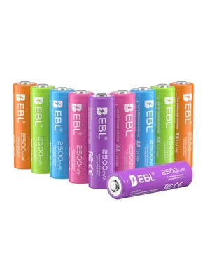 EBL Rechargeable AA Batteries 2500mAh 1.2V Ni-MH Double AA Battery 10 Pack EBL Rechargeable AA Batteries 2500mAh 1.2V Ni-MH Double AA Battery 10 Pack