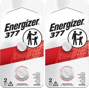 Energizer Silver Oxide Coin Batteries, Button Cell 1.5 Volt Battery Alkaline, 2 Count (Pack of 2) Energizer Silver Oxide Coin Batteries, Button Cell 1.5 Volt Battery Alkaline, 2 Count (Pack of 2)