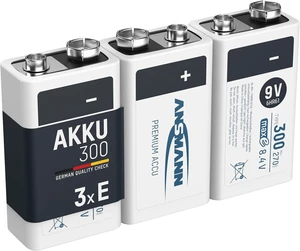 ANSMANN 9V Rechargeable Batteries 300mAh pre-Charged Low Self-Discharge NiMH 9 Volt Battery 9V Battery (3-Pack) ANSMANN 9V Rechargeable Batteries 300mAh pre-Charged Low Self-Discharge NiMH 9 Volt Battery 9V Battery (3-Pack)
