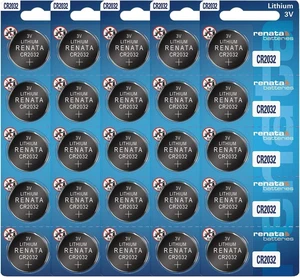 Renata CR2032 Batteries - 3V Lithium Coin Cell 2032 Battery (25 Count) Renata CR2032 Batteries - 3V Lithium Coin Cell 2032 Battery (25 Count)