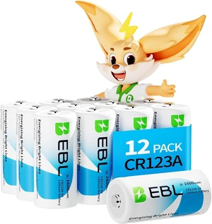 EBL 12 Count CR123A 3V Lithium Battery 1600mAh High Capacity CR123 CR17345 for Arlo Pro/Go EBL 12 Count CR123A 3V Lithium Battery 1600mAh High Capacity CR123 CR17345 for Arlo Pro/Go