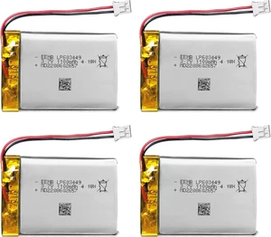 EEMB 4PACK Lipo Battery 3.7V 1100mAh 603449 Rechargeable Wire JST 2.0mm EEMB 4PACK Lipo Battery 3.7V 1100mAh 603449 Rechargeable Wire JST 2.0mm