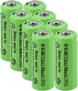 8 Pack 2/3AAA 200mAh 1.2V NiMH Rechargeable ButtonTop Solar Light Batteries 8 Pack 2/3AAA 200mAh 1.2V NiMH Rechargeable ButtonTop Solar Light Batteries
