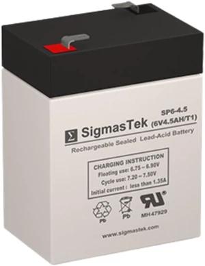 3FM4.5 Compatible SLA Battery, 6V 4.5Ah F1 by SigmasTek 3FM4.5 Compatible SLA Battery, 6V 4.5Ah F1 by SigmasTek