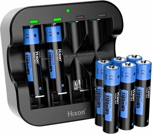 Hixon High-Capacity Triple AAA Rechargeable Batteries, 1100mWh, 1.5V, 1600 Cycles (8AAA + 1 Charger) Hixon High-Capacity Triple AAA Rechargeable Batteries, 1100mWh, 1.5V, 1600 Cycles (8AAA + 1 Charger)