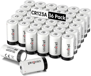PKUNIN CR123A 3V Lithium Battery 36 Pack CR17345 3 Volt Photo Batteries PKUNIN CR123A 3V Lithium Battery 36 Pack CR17345 3 Volt Photo Batteries