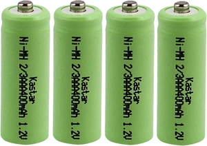 Kastar 4 Pack 2/3AAA 400mAh Button Top NiMH Battery Replacement for Solar Lights Battery, Outdoor Solar Garden Art Light Battery, Alpine SLA390 2/3 NI-CD 120mAh Replacement Battery, Multicolor Kastar 4 Pack 2/3AAA 400mAh Button Top NiMH Battery Replacement for Solar Lights Battery, Outdoor Solar Garden Art Light Battery, Alpine SLA390 2/3 NI-CD 120mAh Replacement Battery, Multicolor