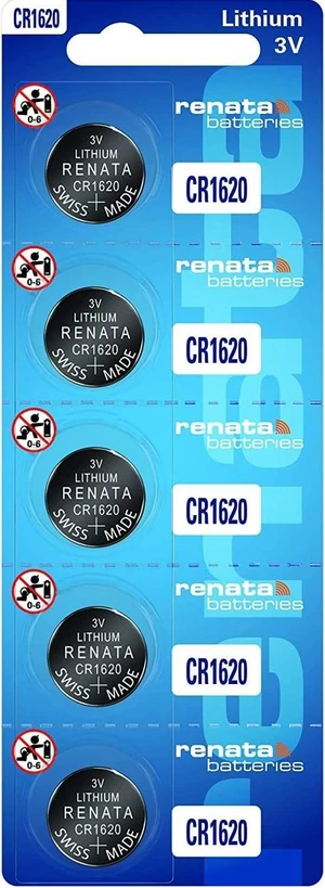 Renata CR1620 Batteries - 3V Lithium Coin Cell 1620 Battery (5 Count) Renata CR1620 Batteries - 3V Lithium Coin Cell 1620 Battery (5 Count)