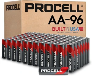 PROCELL AA Alkaline Batteries 1.5V, 96 Pack, 4 Boxes of 24, Made in USA PROCELL AA Alkaline Batteries 1.5V, 96 Pack, 4 Boxes of 24, Made in USA