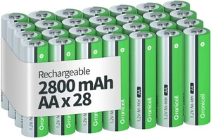 Granicell 28-Pack NiMH Rechargeable AA Batteries Granicell 28-Pack NiMH Rechargeable AA Batteries
