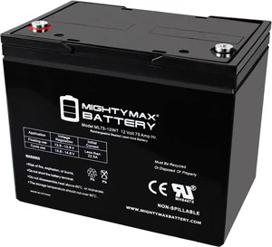 Mighty Max Battery 12V 75AH Internal Thread Battery for Hoveround Teknique HD XHD Brand Product Mighty Max Battery 12V 75AH Internal Thread Battery for Hoveround Teknique HD XHD Brand Product