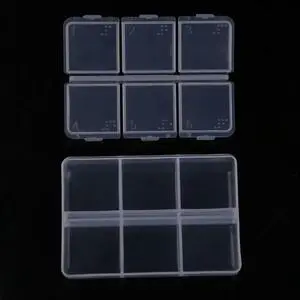 6Cells Portable Plastic Braille Medicine Tablets Case Clear Pill Splitter Cases Medicine Dispenser Weekly Pill Organizer