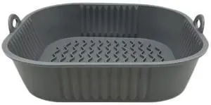 Silicone Air Fryers Oven Baking Tray BPA Free 19cm Square Shaped Pizza Basket Mat Foldable Replacement with Handle Kitchen Tools
