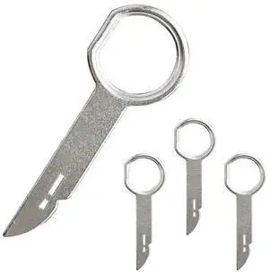 4Pcs Car Audio Removal Key CD DVD Auto Radio Remover Extractor Key Stainless Steel for Mercedes Benz for Skoda for Audi for Ford