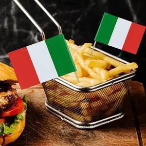 100Pcs Funny Toothpick Flags Wood Italian Cupcake Toppers Stick Banners Creative for Party Celebration Decor