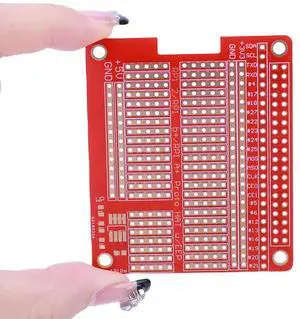 DIY Prototype Expansion Board PCB Shield Board Kit PCB Shield Red Expansion Board for Raspberry RPi Prototype Hat Breadboard
