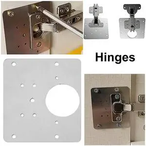 Stainless Steel Hinge Fixing Plate with Mounting Screw Kitchen Cupboard Door Hinge Repair Kit for Wood Furniture Shelves Cabinet Stainless Steel Hinge Fixing Plate with Mounting Screw Kitchen Cupboard Door Hinge Repair Kit for Wood Furniture Shelves Cabinet