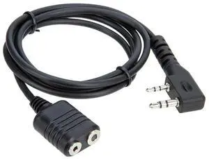 1m Walkie Talkie Extension Core 2-Pin K Type Microphone Headset Mic Cable Replacement Ham Radio Accessory for Baofeng UV-5R 888S